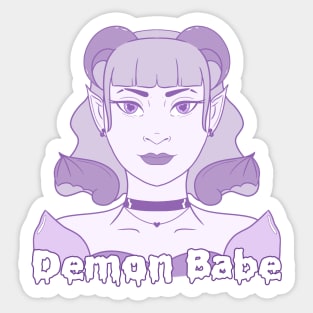 Demon Babe: Pastel Purple Demon Girl Sticker